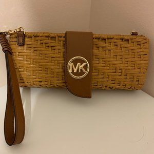 Michael Kors straw clutch